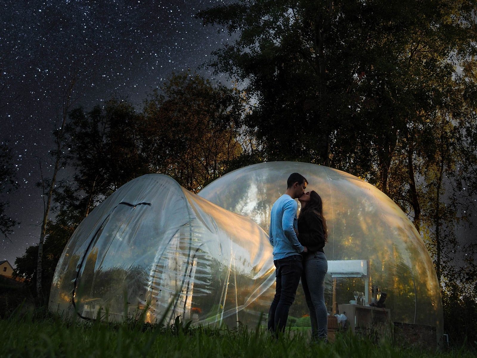 Affordable bubble hotel night under the stars